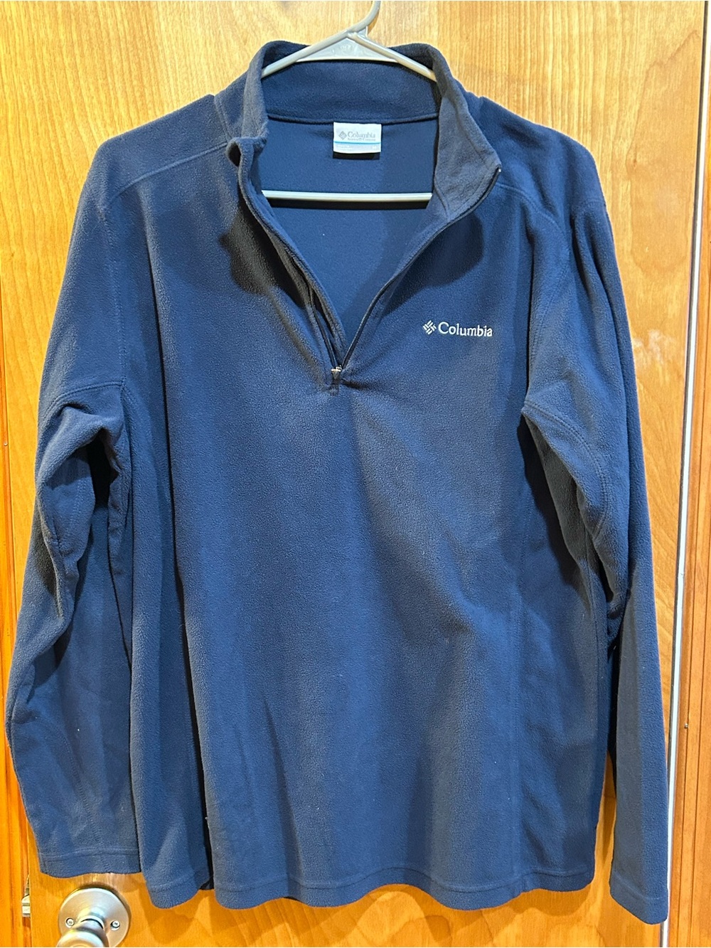 Columbia Mens Klamath Range II 1/4 Zip Fleece Pullover Medium Blue Navy